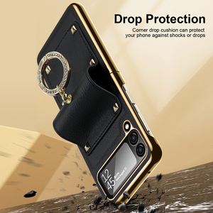 Étui en cuir PU électroplaqué de luxe pour Samsung Galaxy <span class=keywords><strong>Z</strong></span> Flip4, <span class=keywords><strong>coque</strong></span> pour femme pour Samsung <span class=keywords><strong>Z</strong></span> <span class=keywords><strong>Flip</strong></span> <span class=keywords><strong>4</strong></span>, <span class=keywords><strong>coque</strong></span> rigide ultra-fine avec anneau - Product Image 6