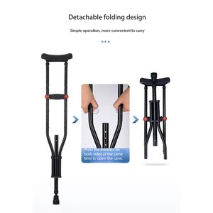 Hot Sale Folding Trekking Pole Lightweight Aluminum Alloy Adjustable Detachable Base Steel Tip Elderly Walking Stick for Outdoor - Product Image 4