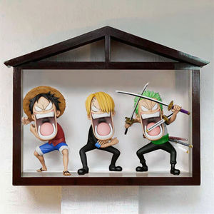 Figurines d'<span class=keywords><strong>action</strong></span> d'anime One Piece, poses amusantes, Luffy, Zoro, Sanji, décoration de bureau, <span class=keywords><strong>mini</strong></span> statues, modèle de collection pour les fans - Product Image 2