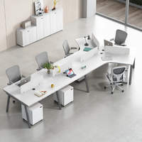Bureau de travail moderne en bois durable avec cloison haute pour postes de travail en centre d'appels - Usage commercial