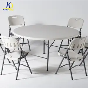 Tabela dobrável branca barata para festa, aluguer de casamento, mesa redonda dobrável, decoração para mesa de jantar