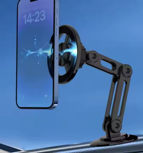 Portable 360 <b>Rotating</b> Aluminum Phone Holder Flexible Strong Magnet Dashboard Mount for Car Dashboard - Product Image 4
