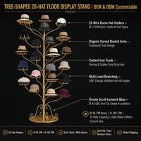 Expositor de Sombreros Metálico Moderno de Pie, de Alta Calidad, Resistente, con Recubrimiento en Polvo, Grande, para Venta al por Mayor y Menor