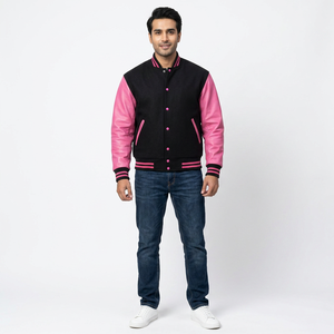 Chaqueta Varsity Casual de Invierno Personalizada para Hombre 2024, 100% Algodón, Deportiva, con Espíritu de Equipo, Servicio OEM, Logotipo Bordado en la Parte Delantera, Nueva - Product Image 1