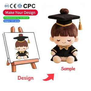 دمى قطيفة مخصصة من المصنع، هدايا تخرج 2026-2027، دمى لطيفة لتخفيف التوتر مع قبعة البكالوريوس - Product Image 4