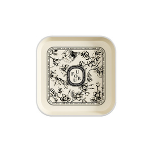 Plastic Storage Tray <b>Square</b> Creamy White Floral Pattern Food Grade For Living Room <b>Kitchen</b> Dining <b>Table</b> - Product Image 1