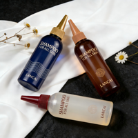 Bouteille d'emballage cosmétique en plastique PET personnalisée de 100 ml, 120 ml, 150 ml pour huile capillaire et teinture, avec applicateur à presser et bouchon torsadé