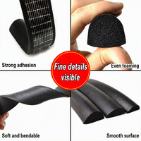 Tira de Sellado Adhesiva Semicircular Tipo D de EPDM, Tira Autoadhesiva Anticolisión para Juntas de Puertas y Ventanas