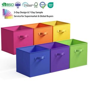 Cubes de rangement pliables en tissu non tissé avec poignées, bacs de rangement multi-usages pour placard, chambre d'enfant, maison, organisateur de jouets - Product Image 5