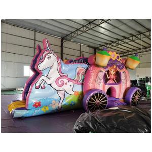 Château gonflable commercial en forme de carrosse de <span class=keywords><strong>princesse</strong></span> avec toboggan pour location événementielle - Product Image 2
