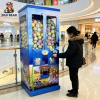 Distributeur de jouets en capsules de luxe, à monnayeur, double fenêtre, grande capacité, en acier et plastique, pour usage commercial