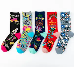 Wholesale happy sock made of combed cotton colorful and funny for man and woman customization service