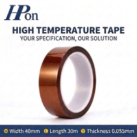 Ruban adhésif en polyimide Gold Finger haute température, résistant à la chaleur, avec adhésif silicone, pour masquage, largeur 40 mm, longueur 30 m, épaisseur 0,055 mm