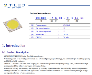 Puce LED COB haute puissance Citizen CLU04Q-1212E1-352M2X2 3500K Blanc Neutre 80CRI 20-80W pour projecteur industriel - Product Image 2