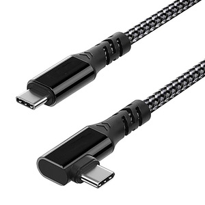Cable Trenzado de Nailon Tipo C a Tipo C de 1M con Conector en Ángulo Recto para Transferencia de Datos y Carga de Teléfonos Móviles - Product Image 1