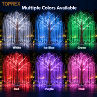Lumière LED rouge à fibres optiques motif saule pour festivals lumineux, parcs à thème et affichage paysager nocturne des places commerciales
