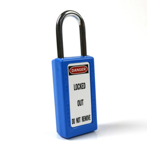 WZNT NT-S38LA <span class=keywords><strong>Cadenas</strong></span> de sécurité 38 mm <span class=keywords><strong>bleu</strong></span> à clé maîtresse, avec anse en acier/nylon, à clés différentes, certifié CE ISO KD/KA/MK - Product Image 2