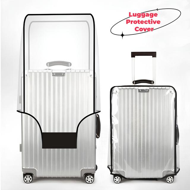 MKW3094 Factory Price Waterproof PVC Luggage Cover 16-Silk Magic Tape Suitcase Protector & Black Edge Travel Shield for Airport