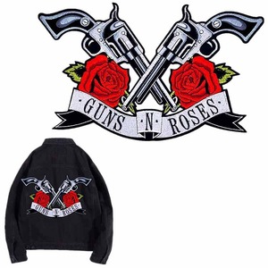Patch brodé en forme <span class=keywords><strong>de</strong></span> pistolet à main, grand format, personnalisé, pour veste, vêtements en denim - Product Image 1