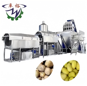 Ligne de transformation de pommes de terre entièrement automatique à haut rendement, machine industrielle de production de <span class=keywords><strong>frites</strong></span> surgelées avec dispositif de pelage à la vapeur - Product Image 1