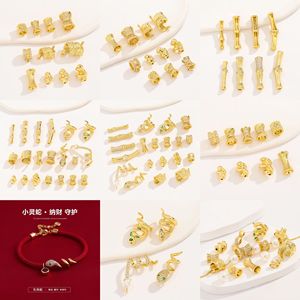 Nantong Gold Plated Copper <b>Beads</b> Mixed Shapes With Cubic Zirconia For Bracelet Making DIY Jewelry Accessories - Product Image 4