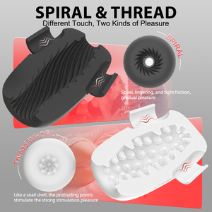 2er Pack Penis Vibrator <span class=keywords><strong>Stroker</strong></span> mit zwei Kanälen und 8 vibrierenden Modi für die Penis stimulation, Visual Controller Herren Sexspielzeug - Product Image 4