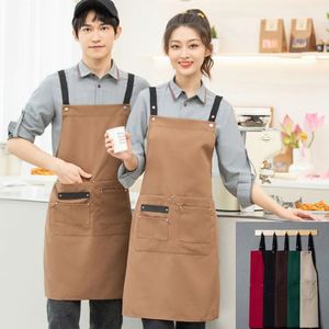Custom Logo Kitchen <b>Aprons</b> Barista Chef Uniform <b>Work</b> <b>Apron</b> for Bar Cafes Shop Grill Restaurant Canvas <b>Aprons</b> - Product Image 3