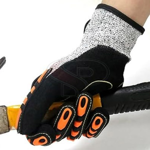 Gants de mécanicien en cuir robustes sur mesure TPR vente en gros de gants de mécanicien en cuir à bas quantité minimale de commande TPR - Product Image 6