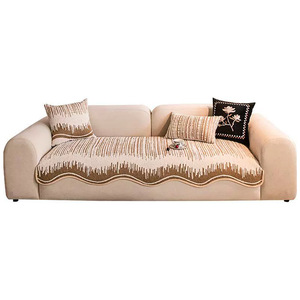 Coussin de canapé ondulé style français en chenille, motif rayé, antidérapant, pour la décoration intérieure, Hiver 2025 - Product Image 1