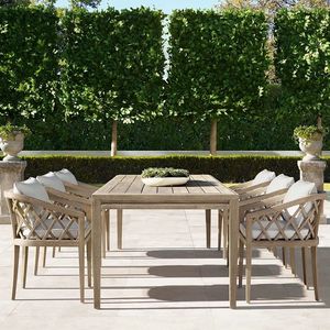 Patio Garden Sets Leisure Teak Wood Chairs Outdoor Teak Furniture Rectangular <b>Dining</b> <b>Table</b> - Product Image 2