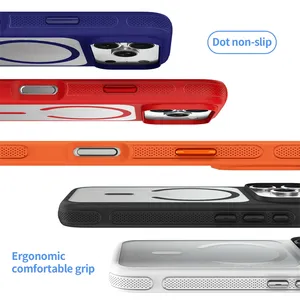 Funda Transparente con Sensación de Piel para <span class=keywords><strong>iPhone</strong></span> 17 16E 16 15 14 13 12 <span class=keywords><strong>11</strong></span> Pro Max, Nuevos Botones Metálicos, Cubierta Trasera Protectora - Product Image 3