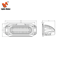 Barre lumineuse LED bicolore 58W pour semi-remorque, 6 pouces, faisceau large blanc et rouge, 5000LM, étanche IP67, 9-30V, boîtier en aluminium