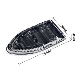 Paquet Sunzza vente en gros de matériaux noirs jetables pour animaux de compagnie de grande taille bateau à sushi en plastique pour fête/<span class=keywords><strong>restaurant</strong></span> à emporter - Product Image 4