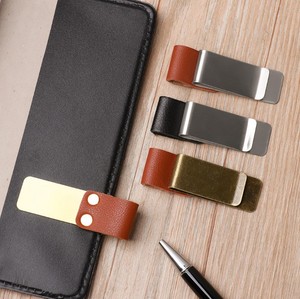 Porte-stylo en cuir PU et acier inoxydable avec logo personnalisé du fabricant, couleur et taille sur mesure pour usage de bureau - Product Image 2