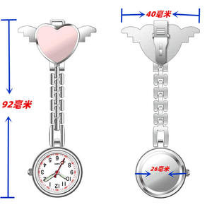 Nouvelle infirmière montre Portable ange coeur amour Quartz femmes Clip broche infirmière médecin suspendus montres Fob montre chiffre <span class=keywords><strong>arabe</strong></span> - Product Image 5