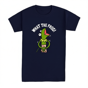 T-shirt What The Frog blu scuro unisex per adulti taglia media - Product Image 2
