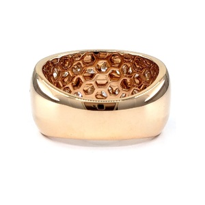 Great Offer High Quality 18k Rose Gold Real Diamond Round Double Row Classic Wedding Party Ring Band for Women - Product Image 3