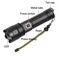 Shingel haute lumen lampe de poche main LED torche Flash lumière extérieure 1200 Lumen T6/P50/P70 Linterna étanche Zoomable lampe de poche