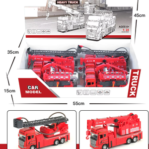 Fengqi Custom Design <span class=keywords><strong>1</strong></span>/<span class=keywords><strong>24</strong></span> Die-cast model rode motor speelgoed brandweerauto, metalen serie, mini dubbelzijdige bouw, stadsvervoer - Product Image 1