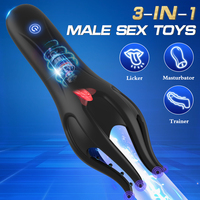 Masturbator für Männer mit Vibrierender Zunge zur Eichelstimulation, Oralsex-Simulation, Ausdauertraining, Männliches Sexspielzeug für Erwachsene