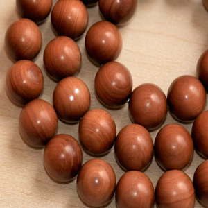 Riddhi Siddhi Pure Sandalwood Round Beads Mala Natural Dark Golden Brown Made in Rajasthan - Product Image 1