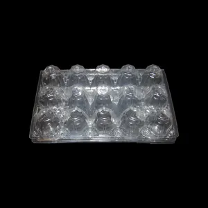 स्टैक्ड पारदर्शी पालतू प्लास्टिक फफोले ट्रे डिस्पोजेबल 4 6 8 10 12 15 16 20 24 24 छेद चिकन अंडे की पैकेजिंग