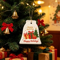 Ornements en Céramique Fantaisistes : Clochettes, Médaillons, Photos Personnalisées – Idéaux pour Réunions de Famille, Joyeuses Fêtes et Noël