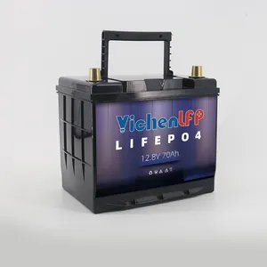 Yichenlfp 12.8V 70ah Lifepo4 Battery Customizable Starter Batteries Li-ion for Car Starting Auto Lithium Battery 12V 900CCA 001