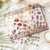 Ensemble d'autocollants transparents pour agenda et journal, motifs floraux saisonniers, pour journalisation, mise en page d'agenda et scrapbooking