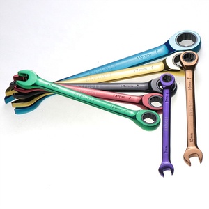 7 Uds. Llave portátil de extremo abierto único de alta resistencia, juego de herramientas de trinquete de 72 dientes, combinación de reparación de automóviles colorida, medición métrica - Product Image 4