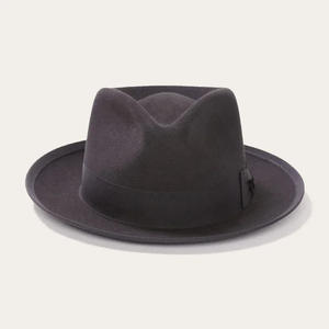 Otoño Invierno Fedora Sombrero <span class=keywords><strong>de</strong></span> hombre Ala corta Moda Jazz Plain Venta al por mayor <span class=keywords><strong>Sombreros</strong></span> Fedora suaves para caballeros con plumas - Product Image 4