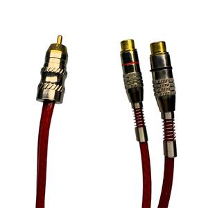 HiFi RCA audio <b>cable</b> with gold-plated plugs, used for car amplifiers, subwoofers, and home equipment, 1 male 2 female - Product Image 1