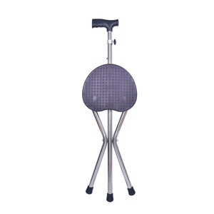 Chaise pliante à 3 pieds en acier inoxydable Yishunkang pour personnes âgées, avec fonction de support pour la marche - Product Image 1