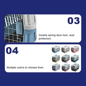 Livraison rapide compagnie aérienne approuvée Portable en plastique grand chenil de voyage aérien Pet chien chat transporteur caisse <span class=keywords><strong>Cage</strong></span> - Product Image 5